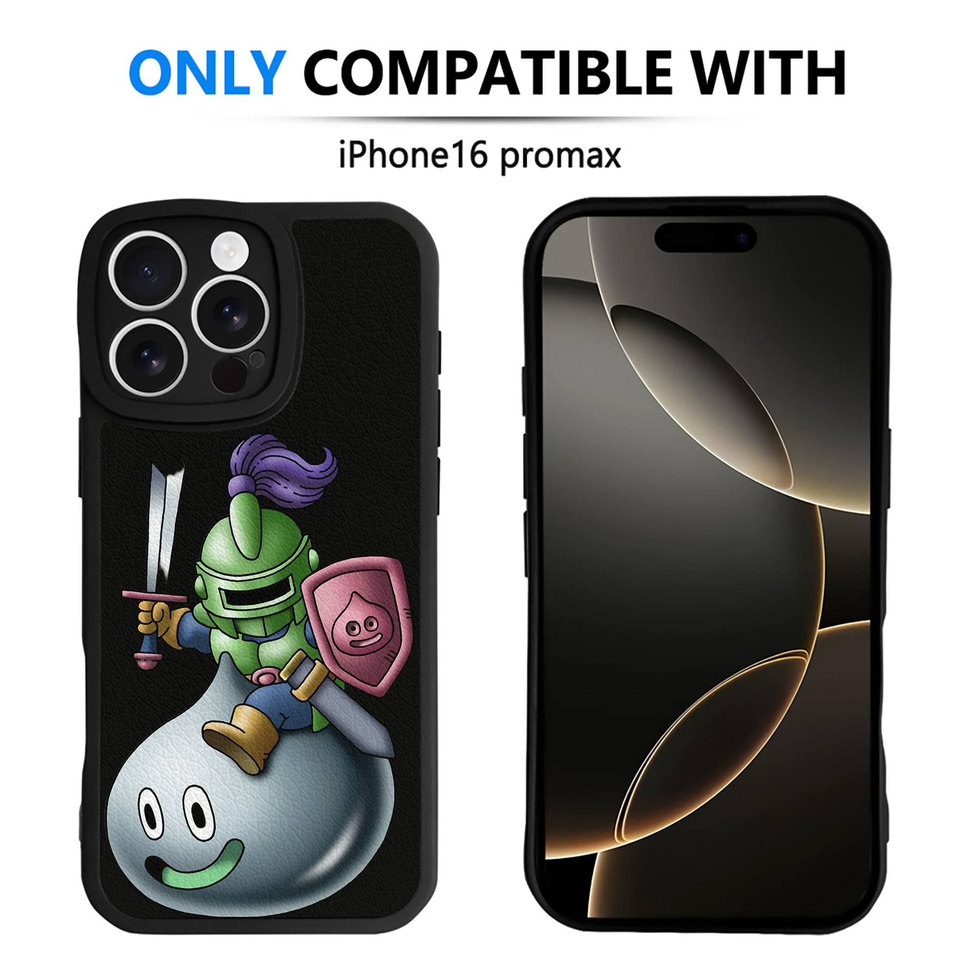 （画像用） ドラゴンクエスト Doragon Kuesuto Dragon Quest 【iPhone 16シリーズ対応】シリコンスマホケース（レザー調） 材質：シリコン